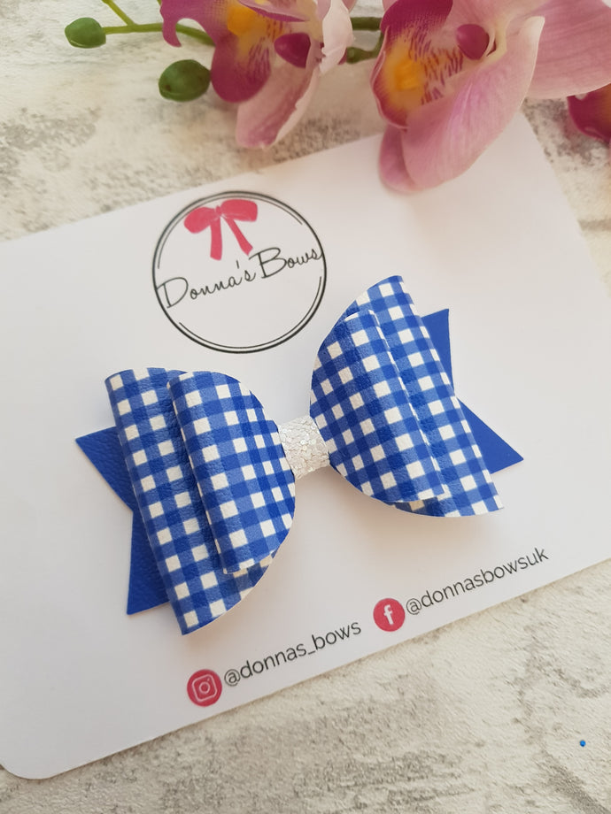 Royal Blue Gingham Bow