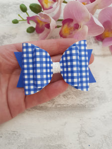 Royal Blue Gingham Bow