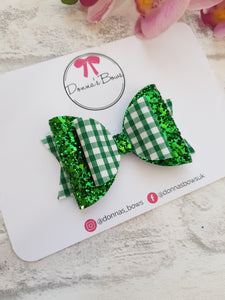 Green Gingham Bow