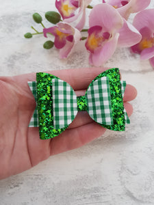 Green Gingham Bow