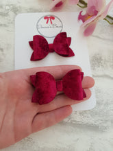 Load image into Gallery viewer, Burgundy Velvet Pigtails
