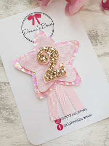 Pink Star Birthday Badge