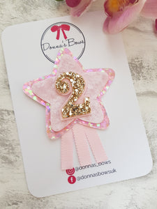 Pink Star Birthday Badge