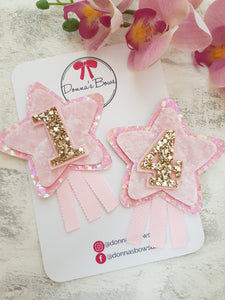 Pink Star Birthday Badge