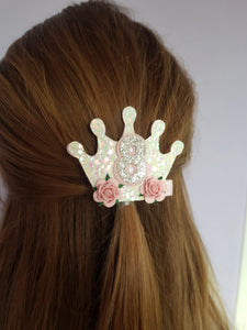 White Birthday Crown Bow