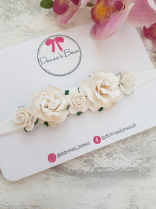 White Rose Headband