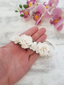 White Rose Headband