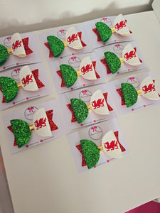 Welsh Flag Hairbows