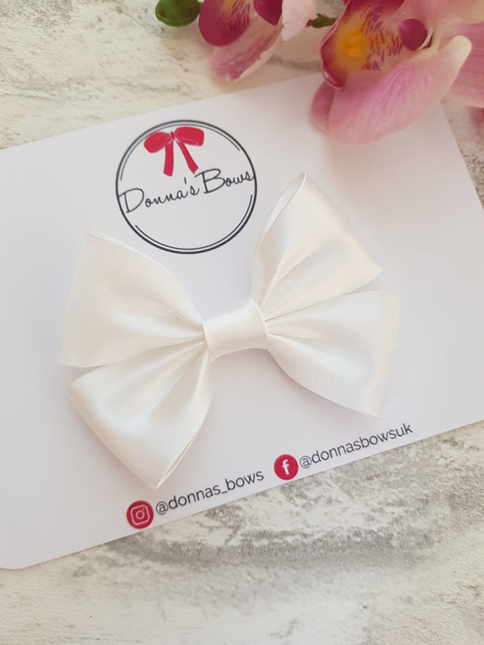 White Satin Bow