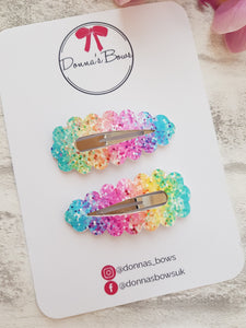 Glitter Effect Snap Clips