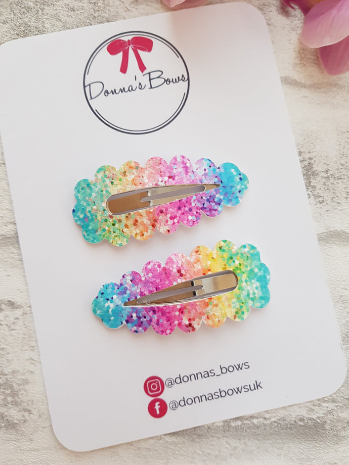 Glitter Effect Snap Clips