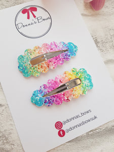 Glitter Effect Snap Clips