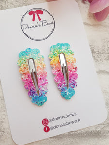 Glitter Effect Snap Clips