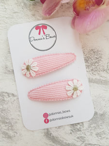 Pink Flower Clips