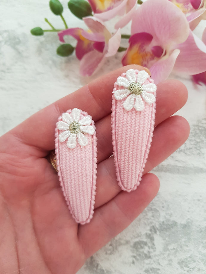 Pink Flower Clips