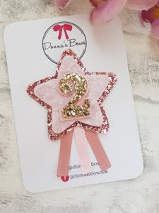 Dusky Pink Star Birthday Badge