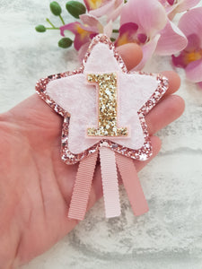 Dusky Pink Star Birthday Badge