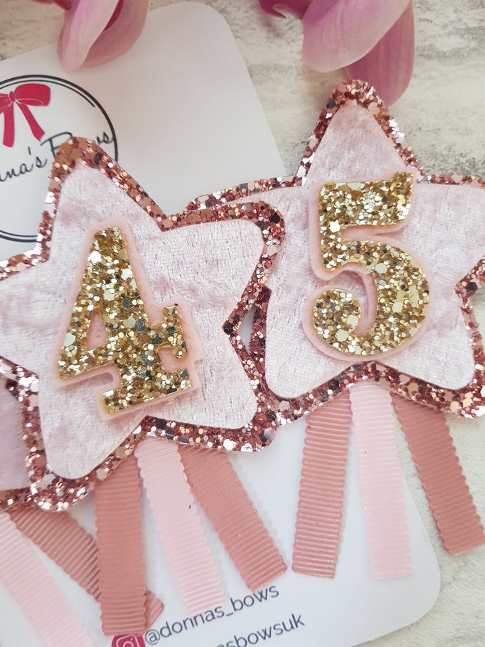 Dusky Pink Star Birthday Badge