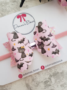 Spooky Pink Halloween Bow