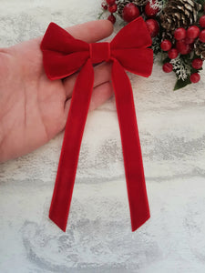 Red Velvet Tail Bow