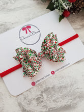 Load image into Gallery viewer, Festive Glitter Hairbow
