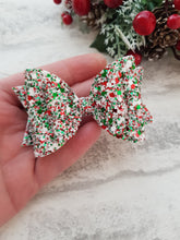 Load image into Gallery viewer, Festive Glitter Hairbow
