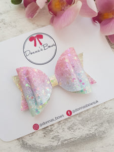 Ombre Rainbow Glitter Bow