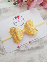Load image into Gallery viewer, Yellow Glitter Bow
