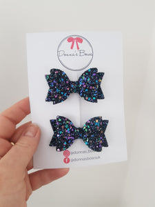 Black Oil Pigtail Bows