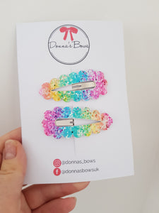 Glitter Effect Snap Clips