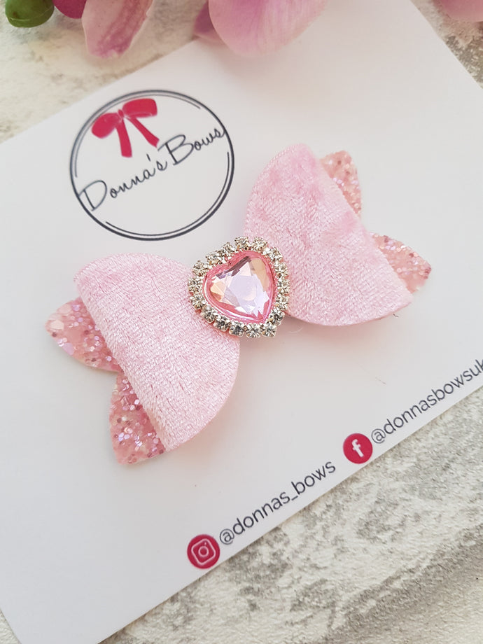 Pink Heart Bow