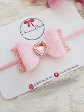 Load image into Gallery viewer, Pink Heart Bow
