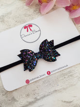 Load image into Gallery viewer, Oil Effect Black glitter bow
