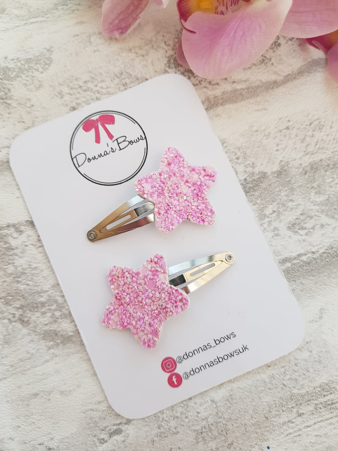 Pink Mini Star Clips