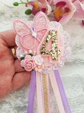 Load image into Gallery viewer, Butterfly Birthday Badge
