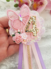 Load image into Gallery viewer, Butterfly Birthday Badge
