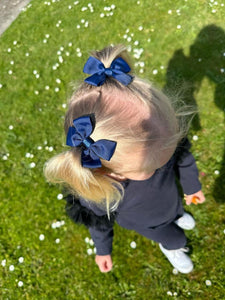 Navy Ribbon Pigtails