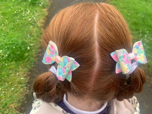 Mint Floral Pigtails