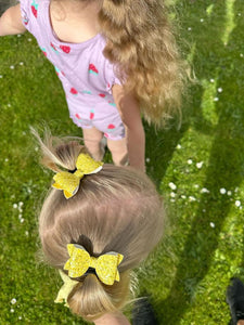 Yellow Glitter Pigtails