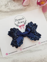 Load image into Gallery viewer, Navy Glitter Bow
