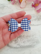 Load image into Gallery viewer, Royal Blue Gingham Pigtails
