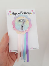 Load image into Gallery viewer, Rainbow Birthday Bow &amp; Badge
