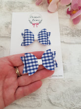 Load image into Gallery viewer, Royal Blue Gingham Pigtails
