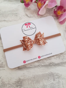 Rose Gold Glitter Bow