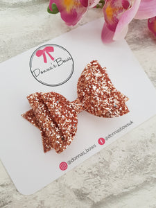 Rose Gold Glitter Bow