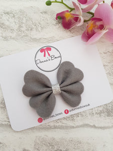 Grey Wool Felt Hairbow