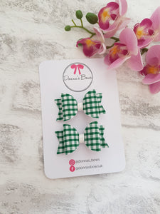 Green gingham pigtails