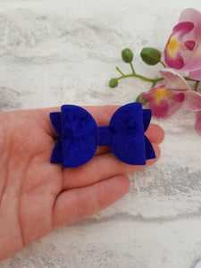 Royal Blue Velvet Pigtail Bows