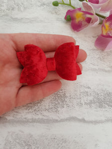 Red Velvet Pigtail Bows