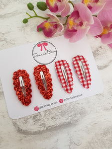 Red Snap Clip Set